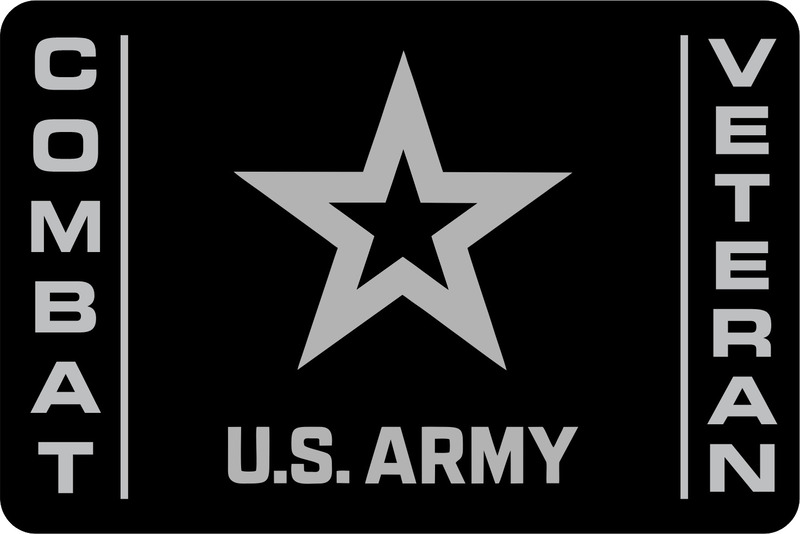 U.S. Army Combat Veteran with Star Logo - Tow Hitch Cover